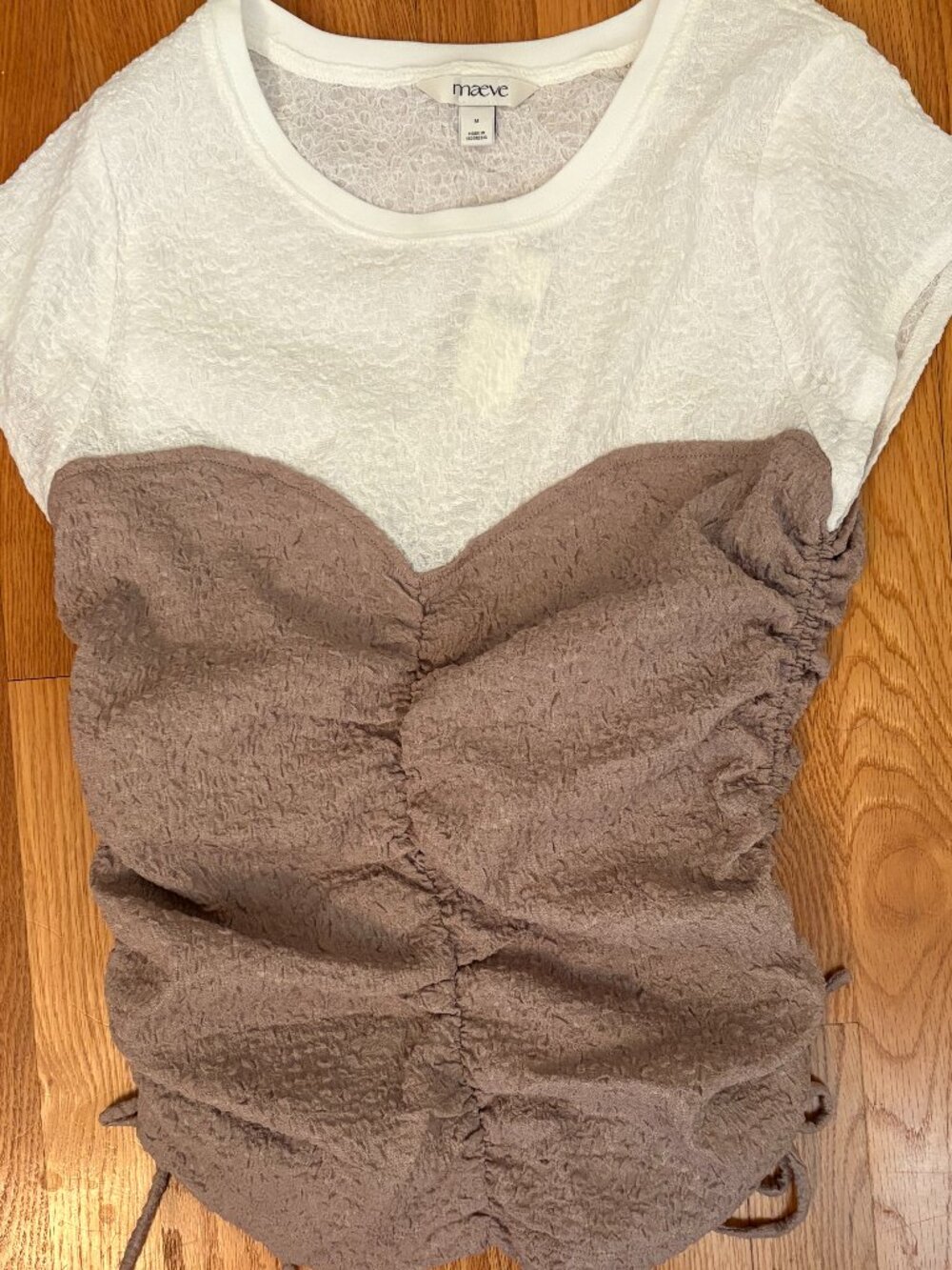 NWT Anthropologie Maeve Ruched Corset Short-Sleeve Top - Size M - Picture 6 of 9